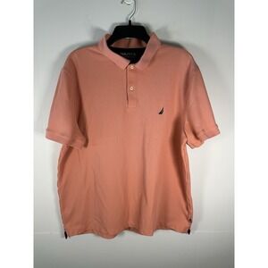 Nautica Performance Deck Short Sleeve Polo Shirt Mens XL Coral Classic Fit